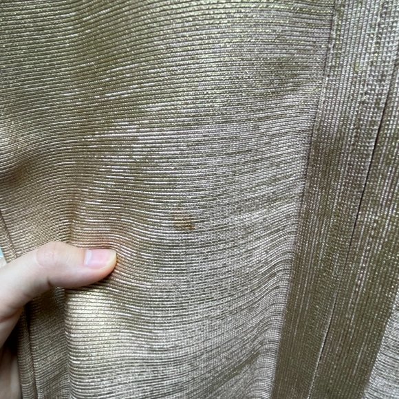 HERVE LEGER GOLDEN ICON METALLIC BANDAGE BUSTIER MINI DRESS - Picture 2 of 6